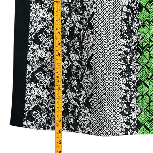 Rickie Freeman Teri Jon Black White Green V-Neck Mixed Sleeveless Dress Size 6 - Picture 6 of 6